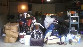 cluttered garage